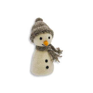 Eierwärmer Schneemann mit grauer Mütze