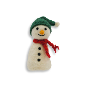 Eierwärmer Schneemann mit grüner Mütze