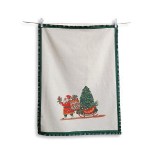 Geschirrtuch Nikolaus mit Schlitten