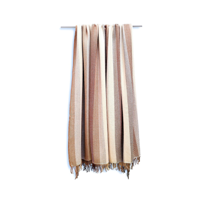 Wolldecke Heringbone, Beige/Braun
