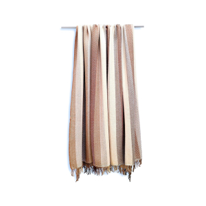 Wolldecke Heringbone, Beige/Braun