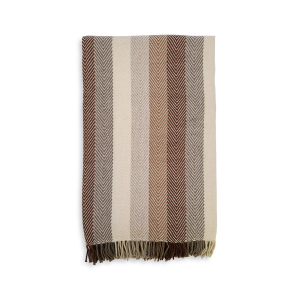 Wolldecke Heringbone, Beige/Braun