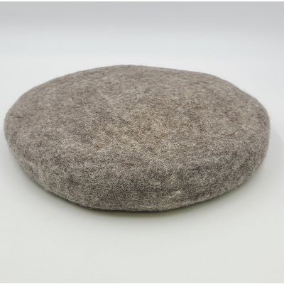 Rundes Sitzkissen aus Filz - Ø ca. 40 cm - ca. 5 cm dick: Natur Grau (ungefärbt)