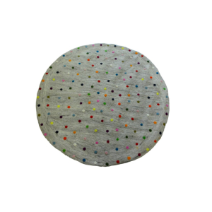 "Spotty" - Teppich mit bunten Farbtupfen Hellgrau Natur 120 cm